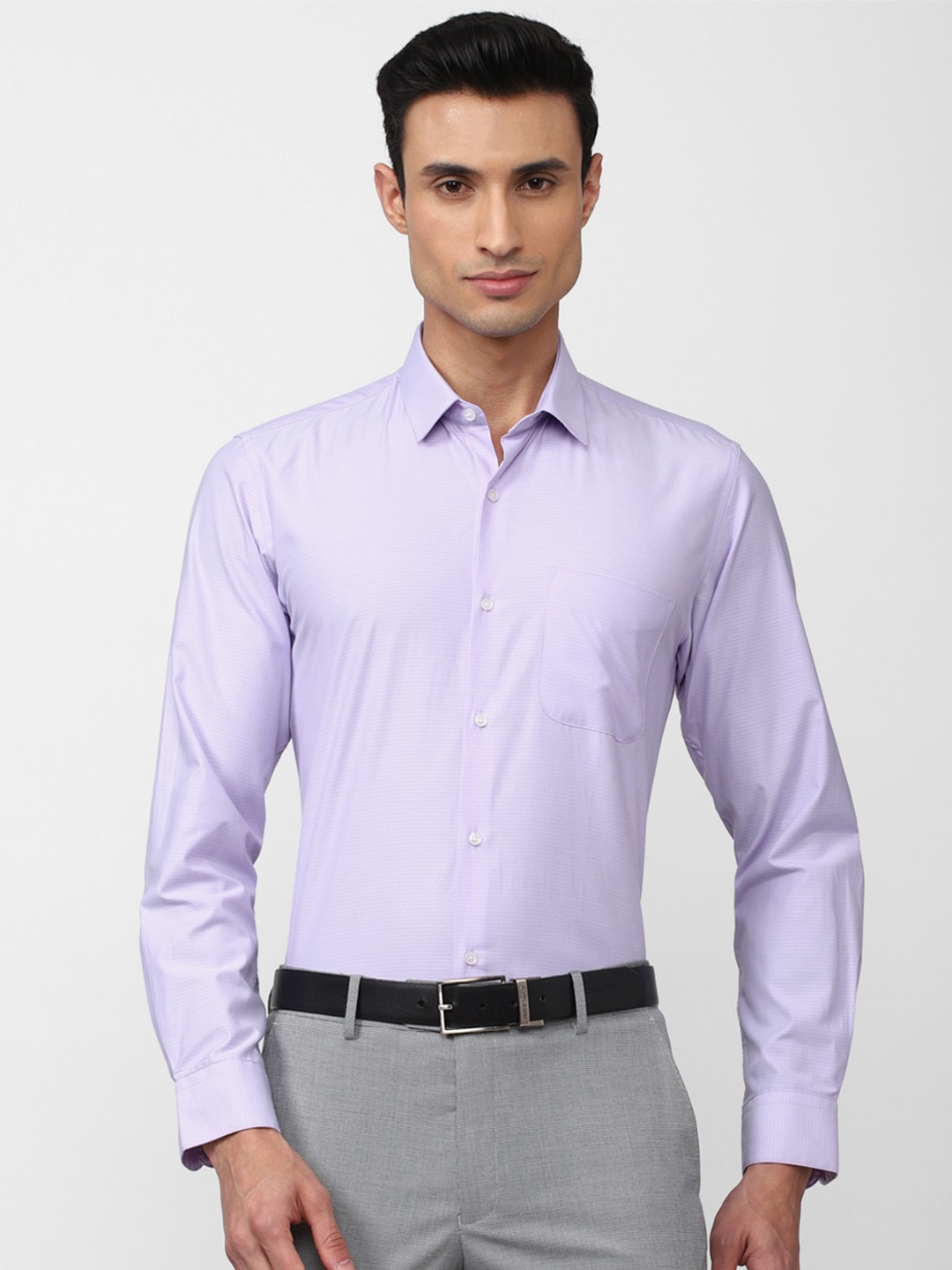 

Peter England Men Slim Fit Formal Shirt, Purple