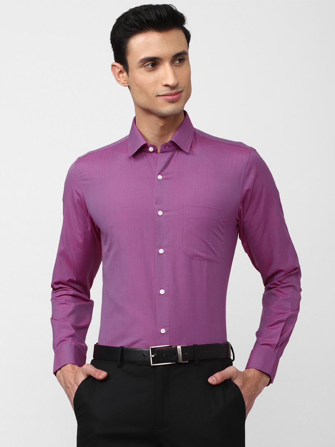 

Peter England Men Slim Fit Formal Shirt, Purple