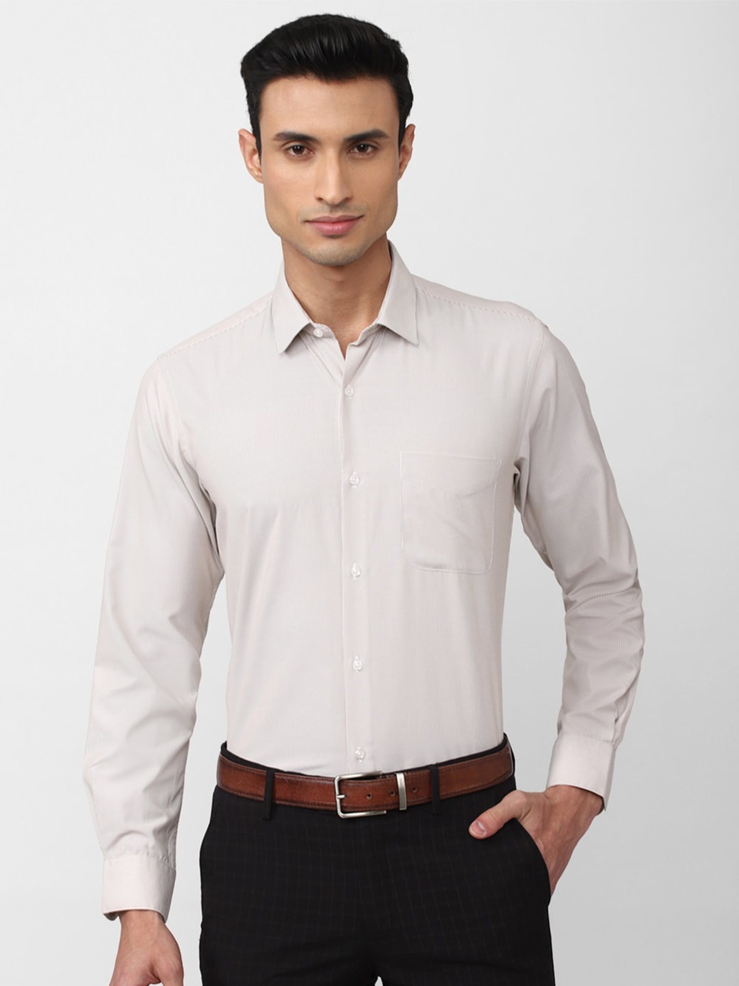 

Peter England Men Formal Shirt, Grey