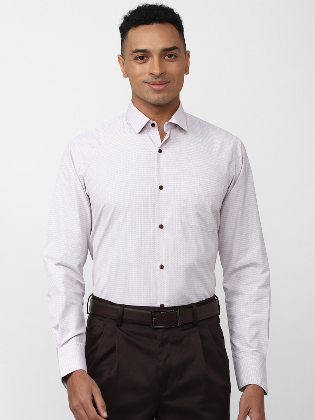 

Peter England Men Printed Cotton Formal Shirt, Grey