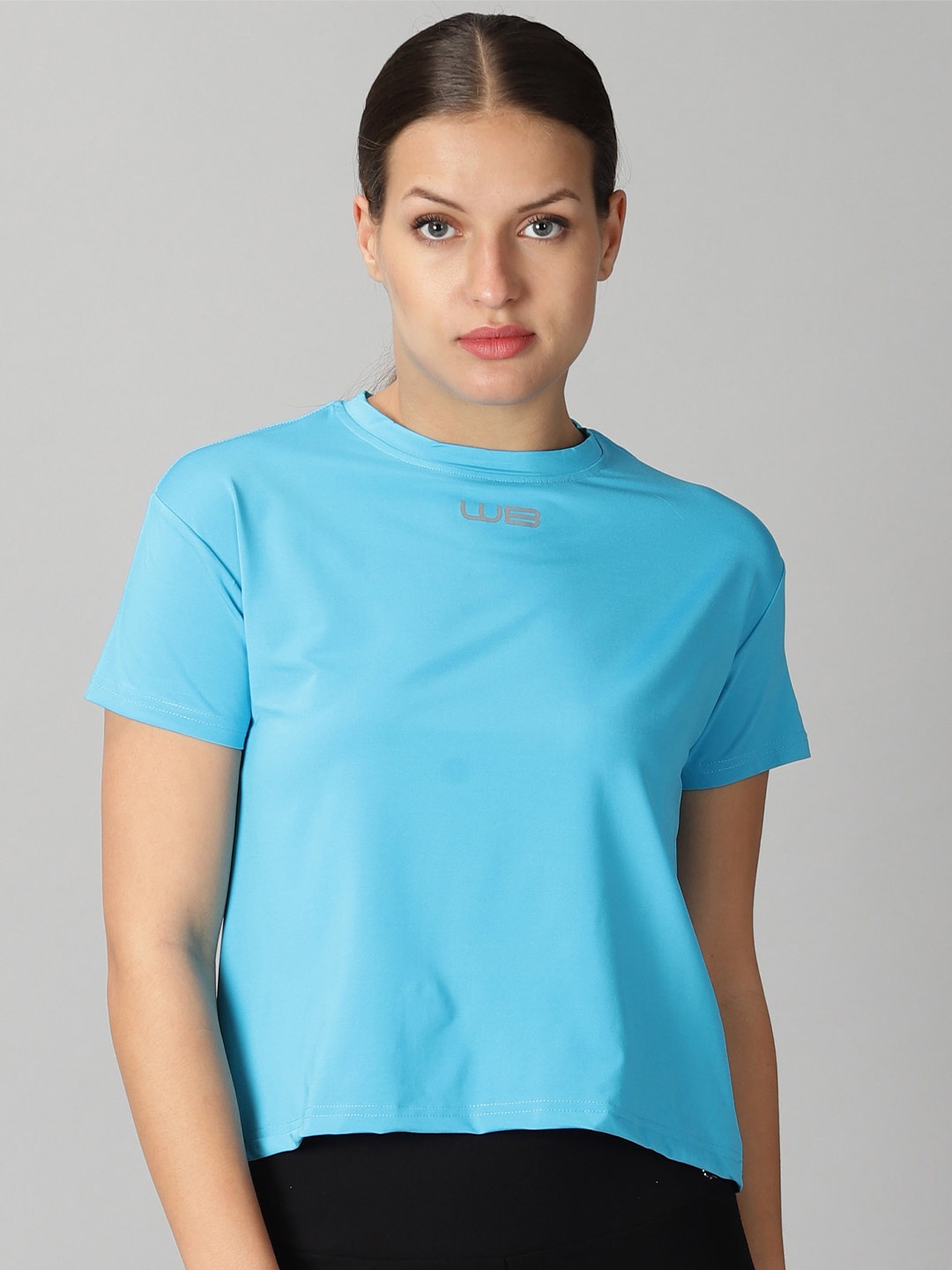 

Wildbrocket Women Typography Printed Anti Odour Slim Fit T-shirt, Blue