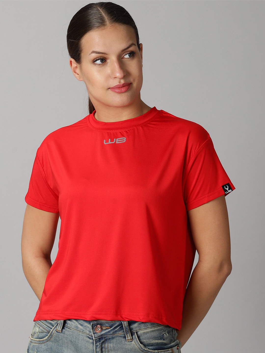 

Wildbrocket Women Anti Odour Slim Fit T-shirt, Red