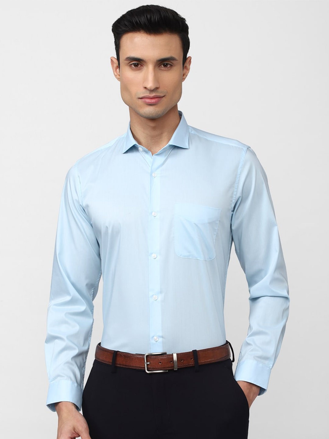 

Peter England Men Slim Fit Formal Shirt, Blue