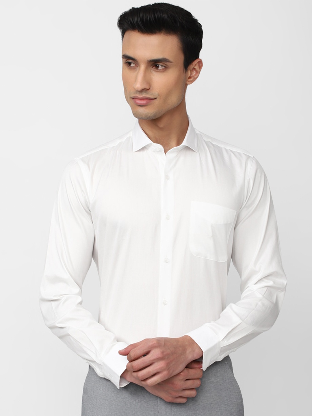 

Peter England Solid Long Sleeves Pure Cotton Formal Shirt, White