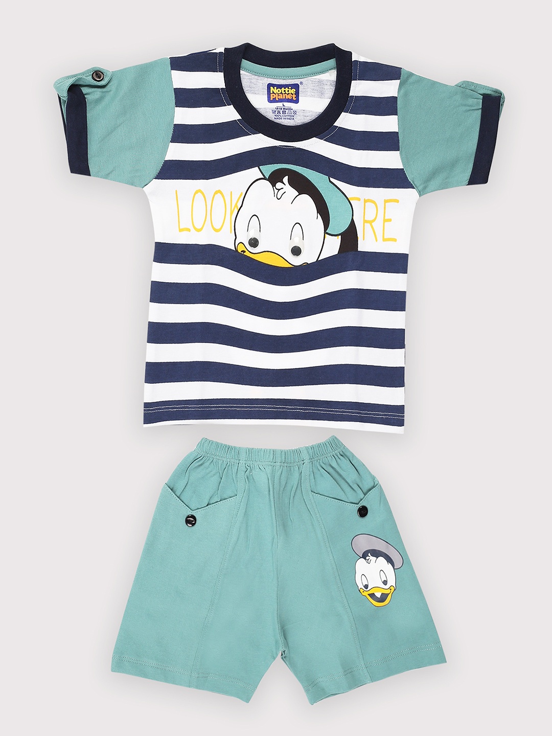 

Nottie Planet Boys Printed T-shirt with Shorts, Green