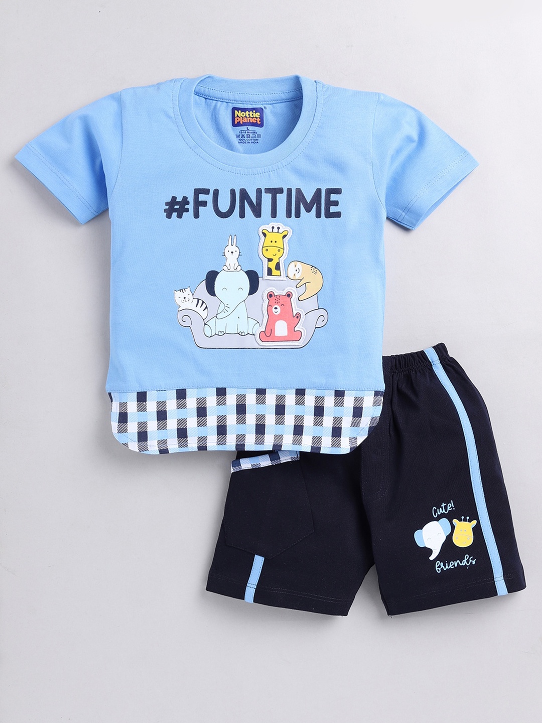 

Nottie Planet Boys Printed T-shirt with Shorts, Blue