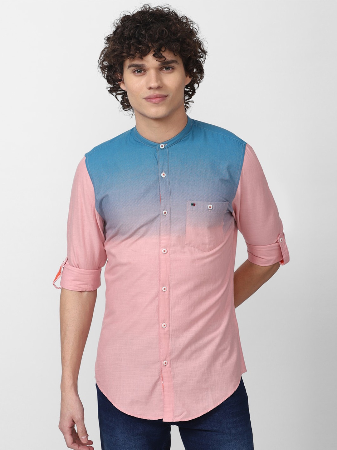 

Peter England Casuals Men Slim Fit Faded Pure Cotton Casual Shirt, Pink