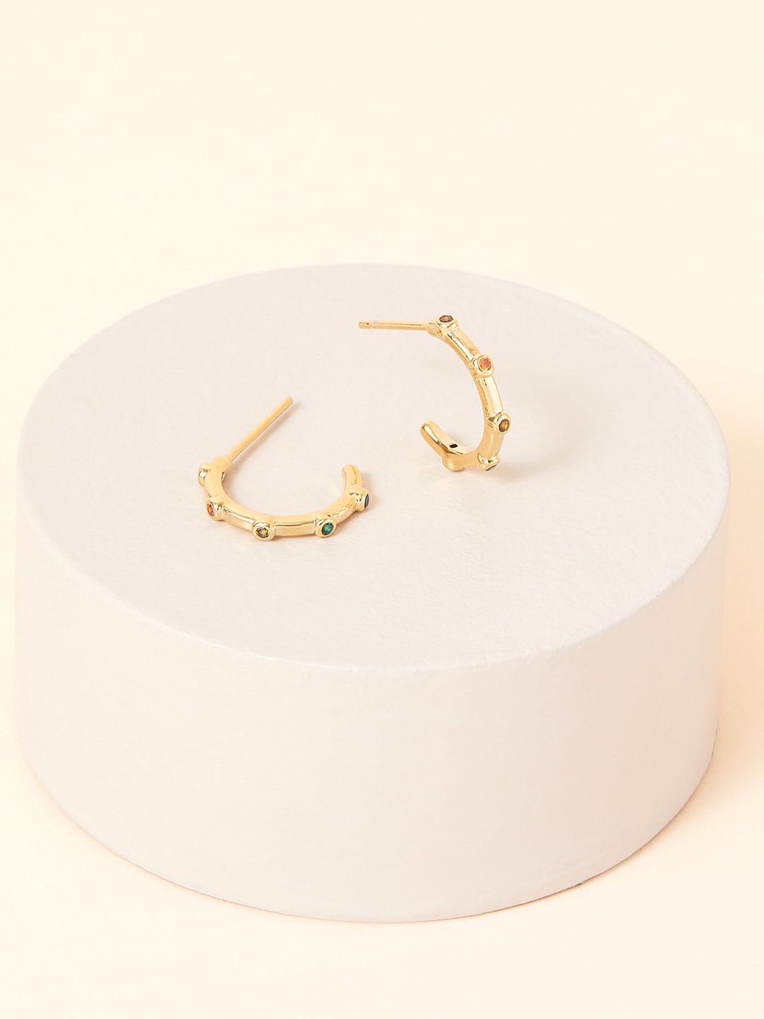 

Accessorize London 14K Gold Plated Multi Z Multi Charm Bead Earrings, Green
