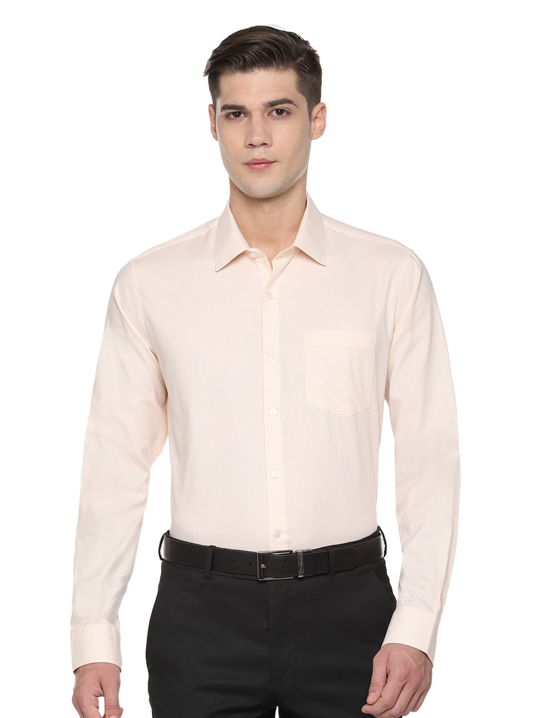 

Van Heusen Men Slim Fit Formal Cotton Shirt, Beige