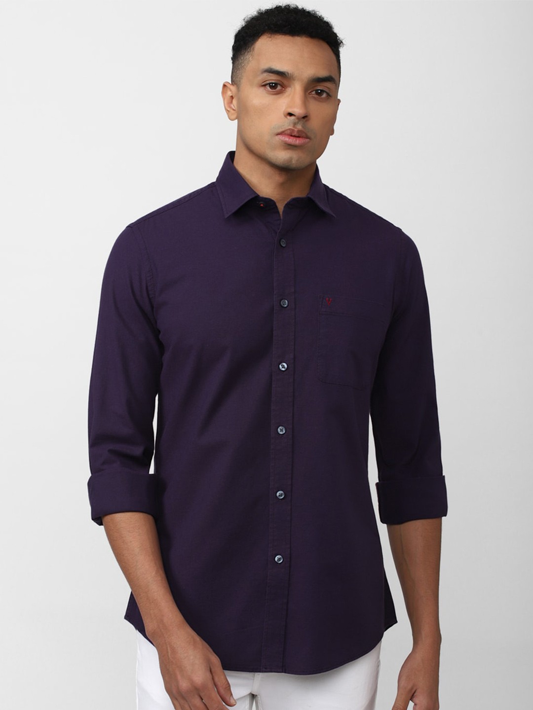 

Van Heusen Sport Men Slim Fit Casual Cotton Shirt, Purple
