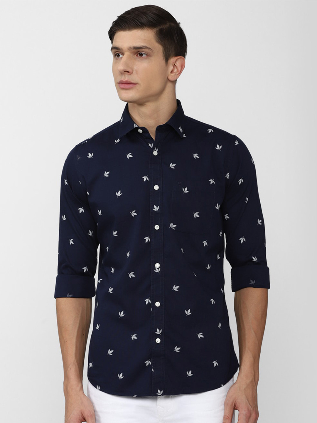 

Van Heusen Sport Men Slim Fit Printed Casual Shirt, Navy blue
