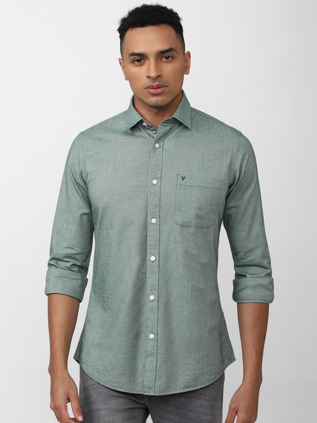 

Van Heusen Sport Men Slim Fit Casual Cotton Shirt, Green