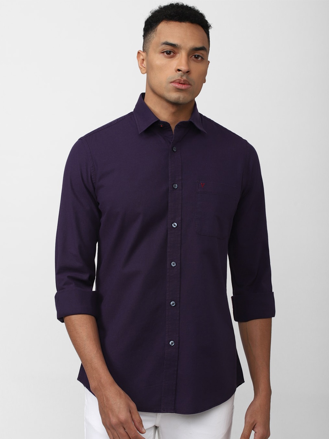 

Van Heusen Sport Men Slim Fit Casual Cotton Shirt, Purple