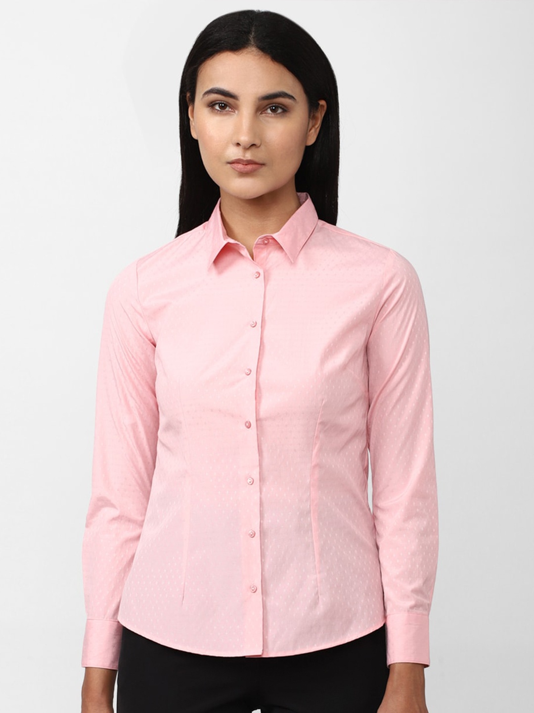 

Van Heusen Woman Micro Ditsy Printed Casual Shirt, Pink