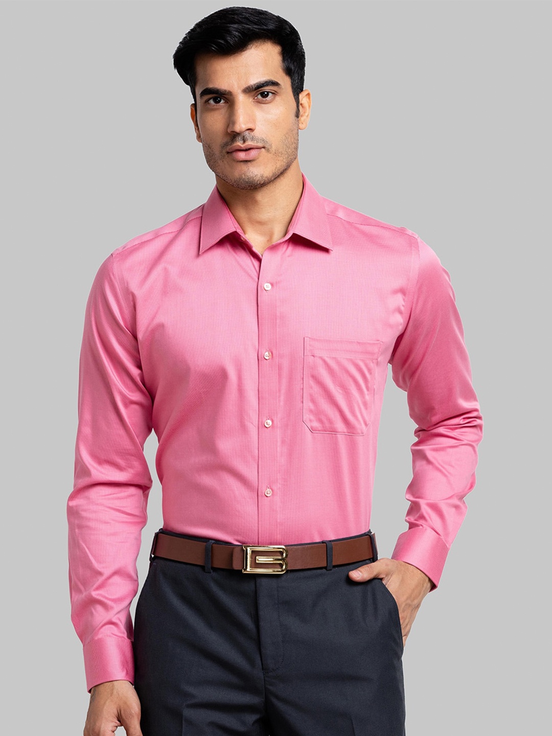 

Raymond Self-Design Cotton Formal Shirts, Pink