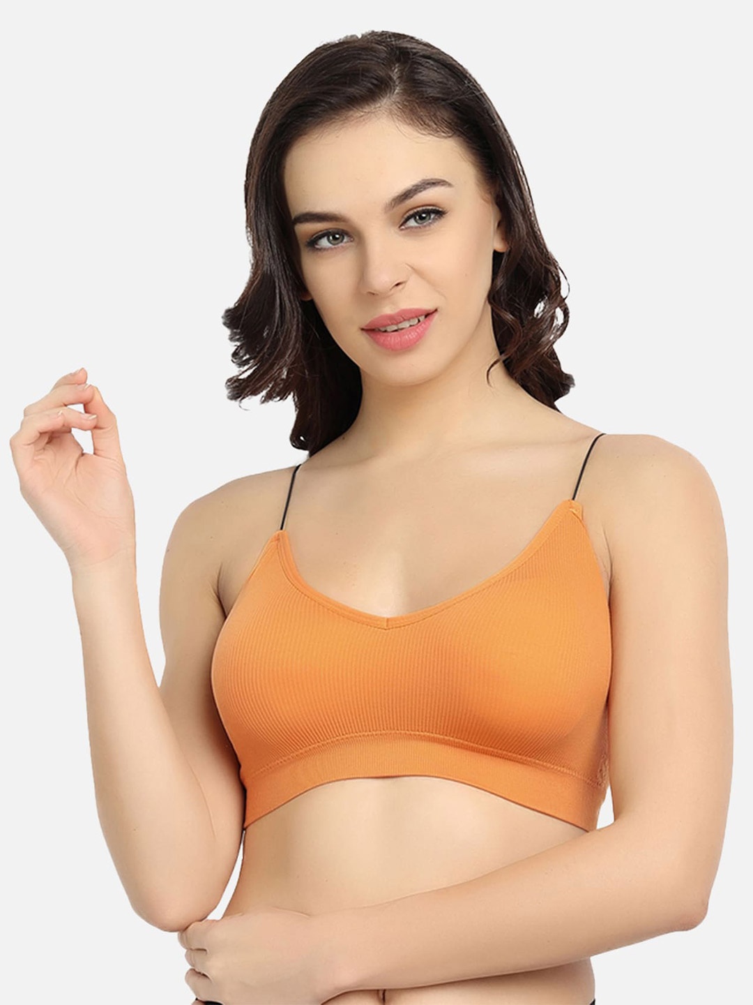 

Spiaty Lightly Padded Cotton Bralette Bra, Orange