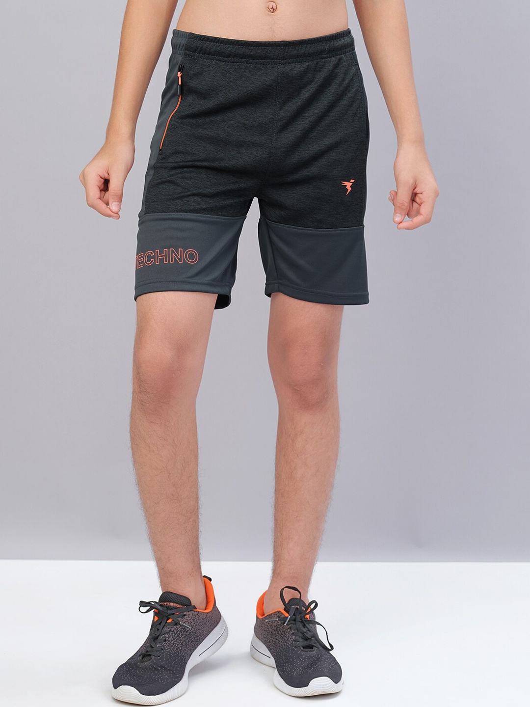 Technosport Boys Antimicrobial Active Sports Shorts, Charcoal