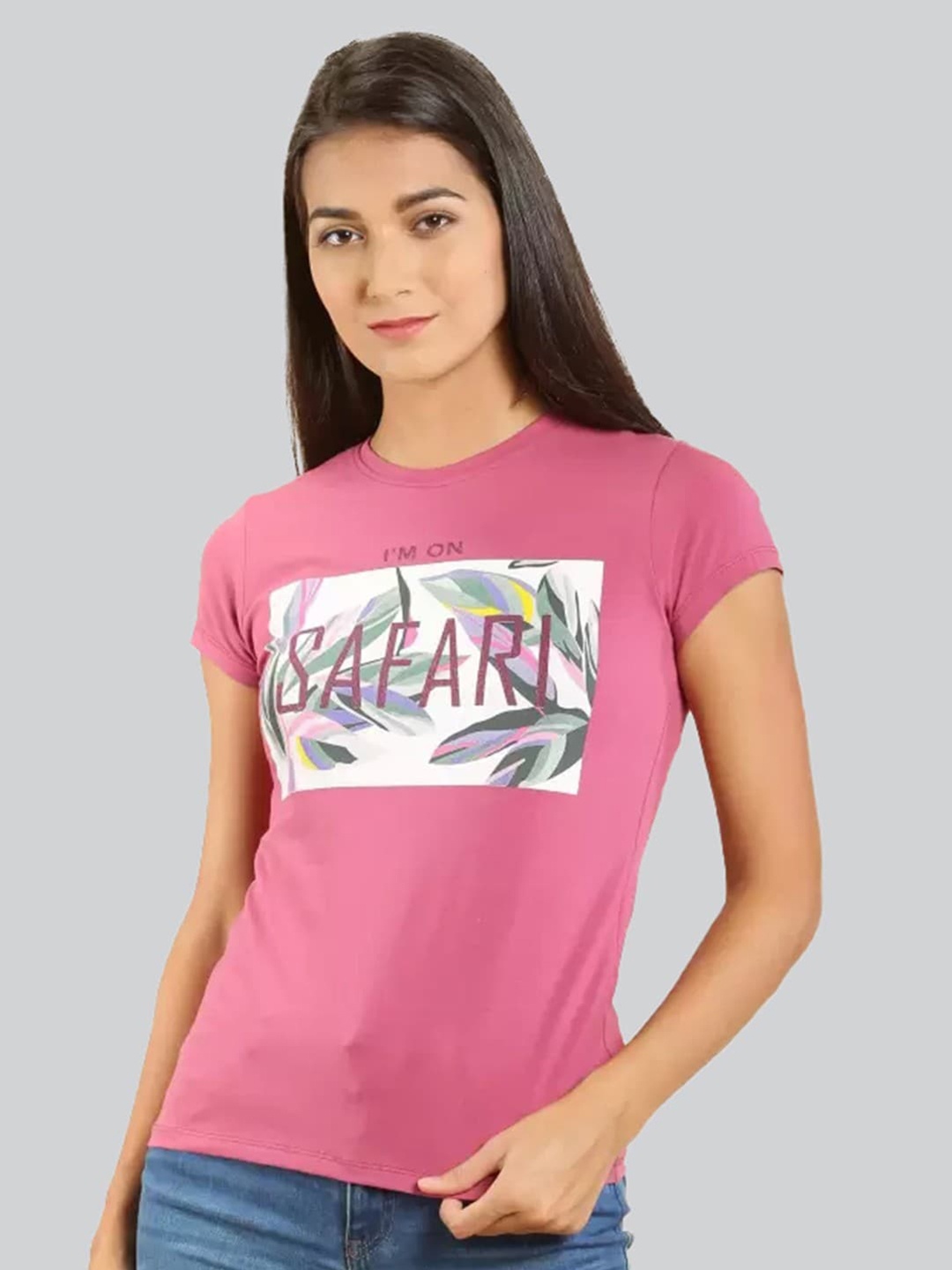 

LYRA Women Plus Size Graphic Printed Cotton T-shirt, Pink