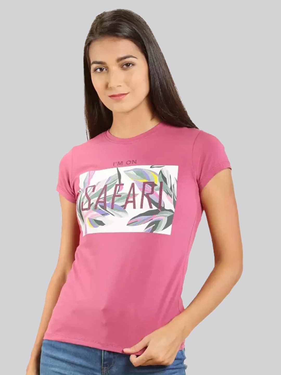 

LYRA Women Graphic Printed Cotton T-shirt, Pink