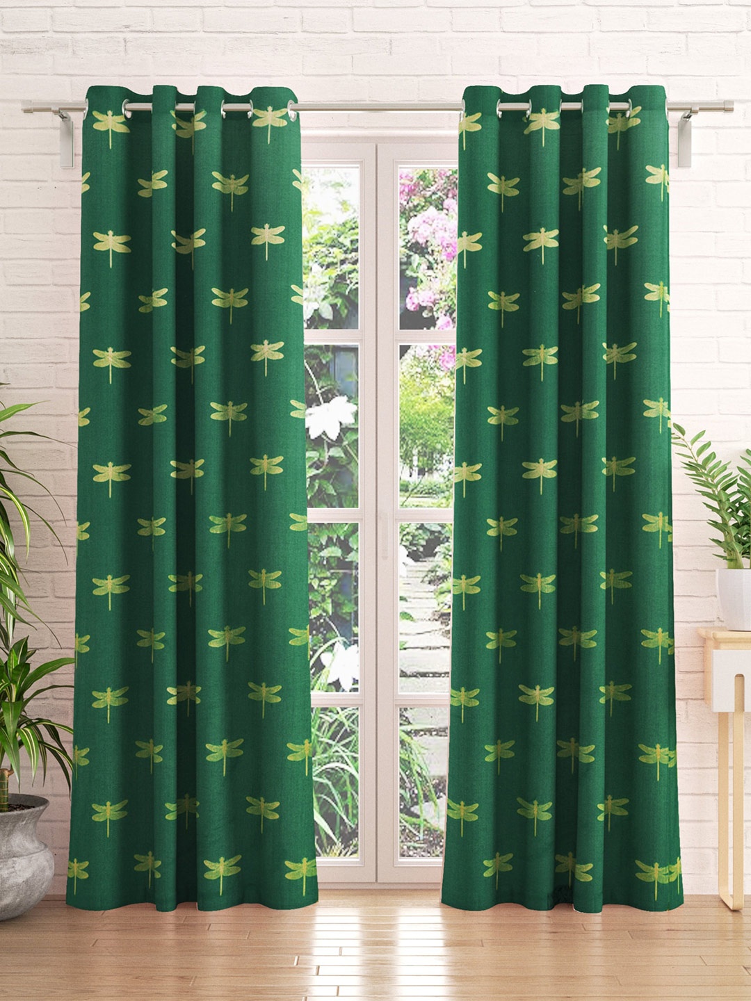 

Home Centre Green Set of 2 Black Out Door Curtain