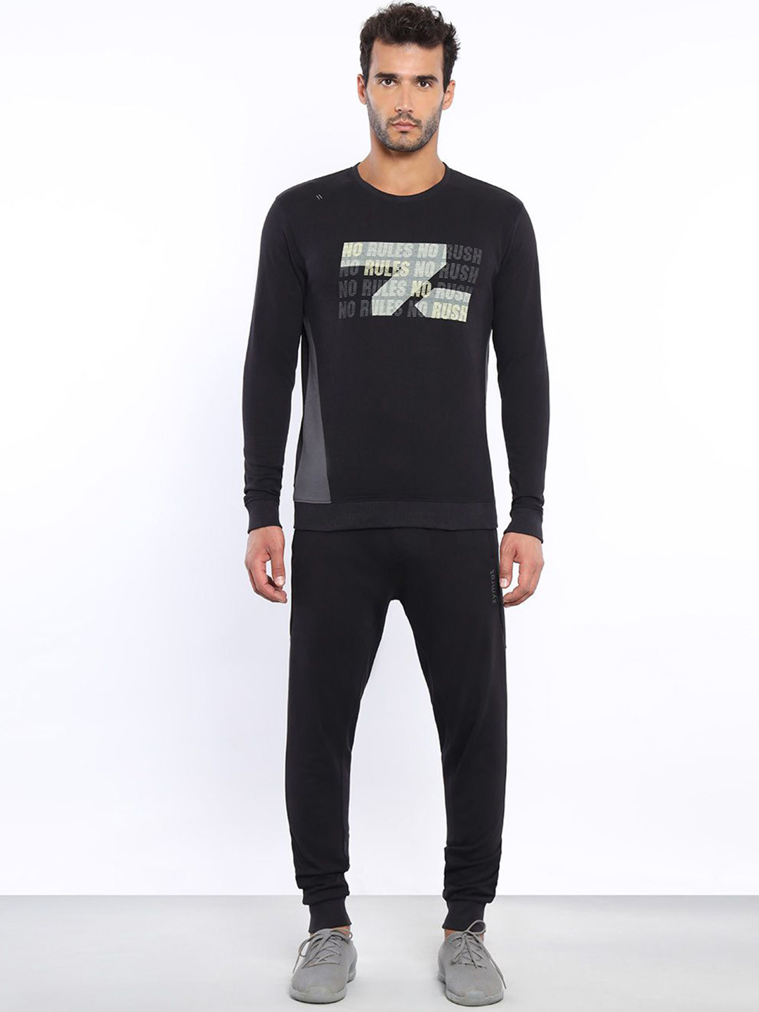 

Zymrat Men Pure Cotton Regular Fit Joggers, Black