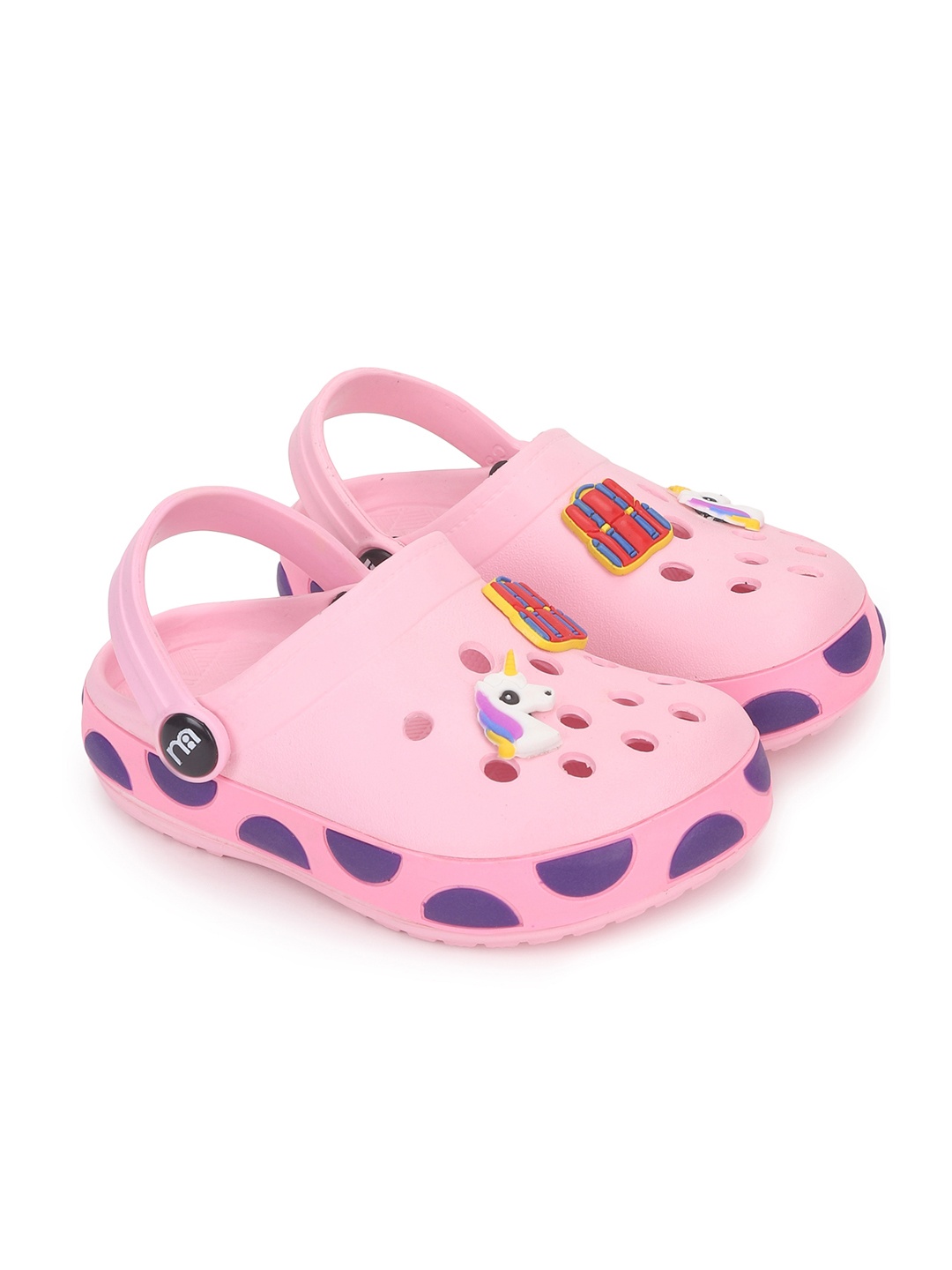 

mothercare Girls Printed Clogs with Jibbitz, Pink