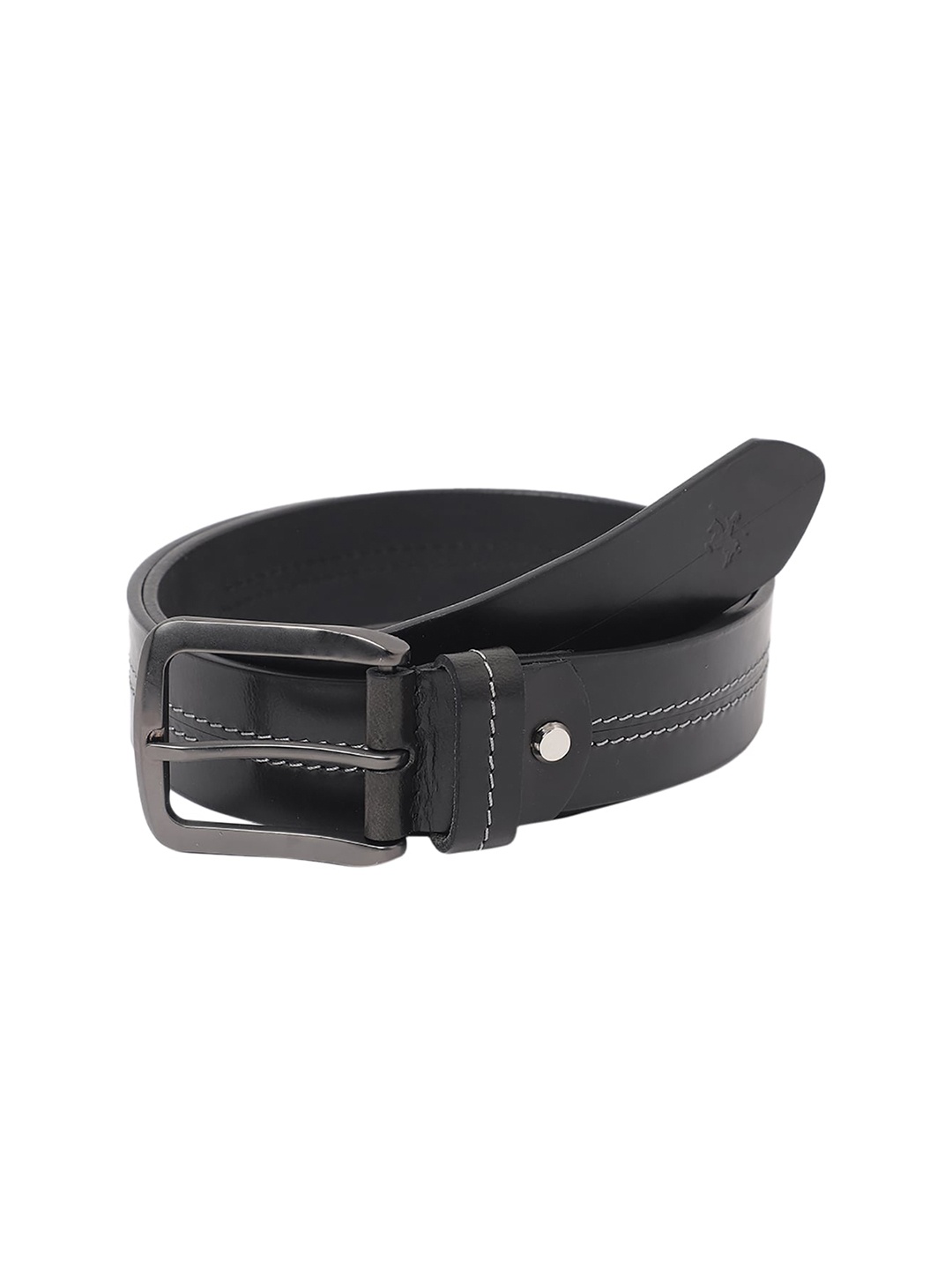 

Cantabil Men Leather Tang Closure Belt, Black