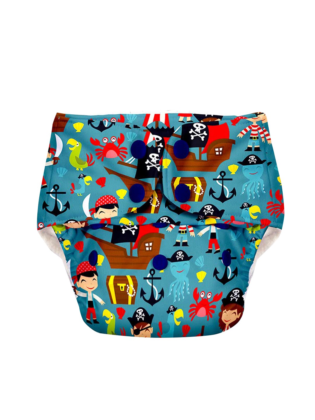 

SuperBottoms Infants Teal Blue 2 Pcs Quick Dry Ultra Thin Cloth Diaper with Insert