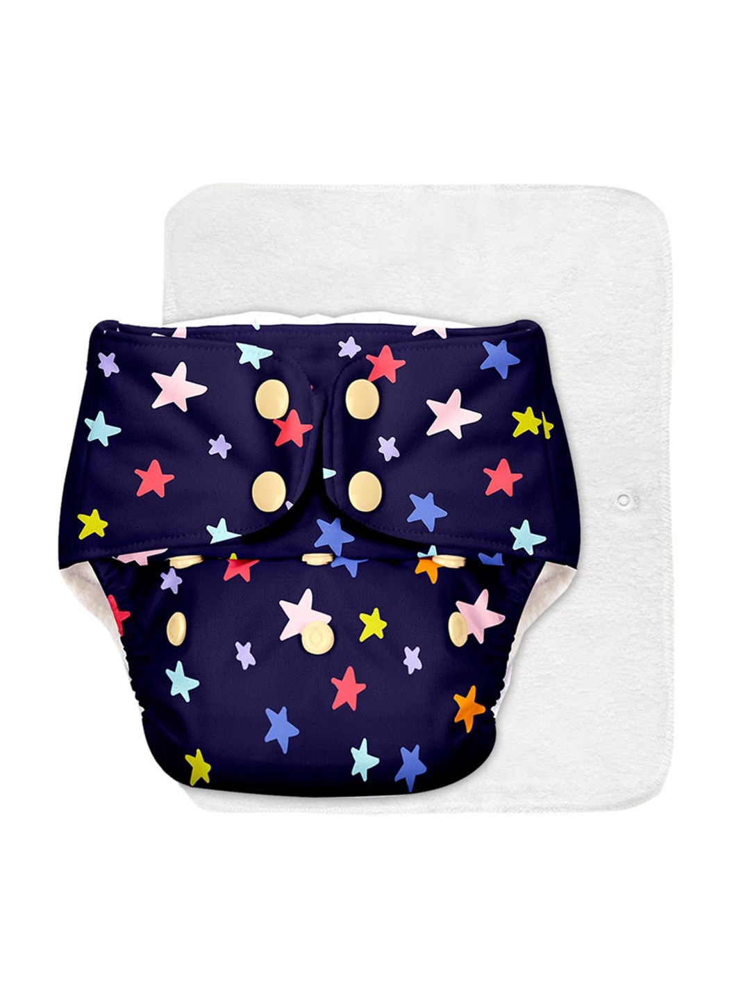 

SuperBottoms Infants Basic Quick Dry Ultra Thin Pad Diaper - Blue Star
