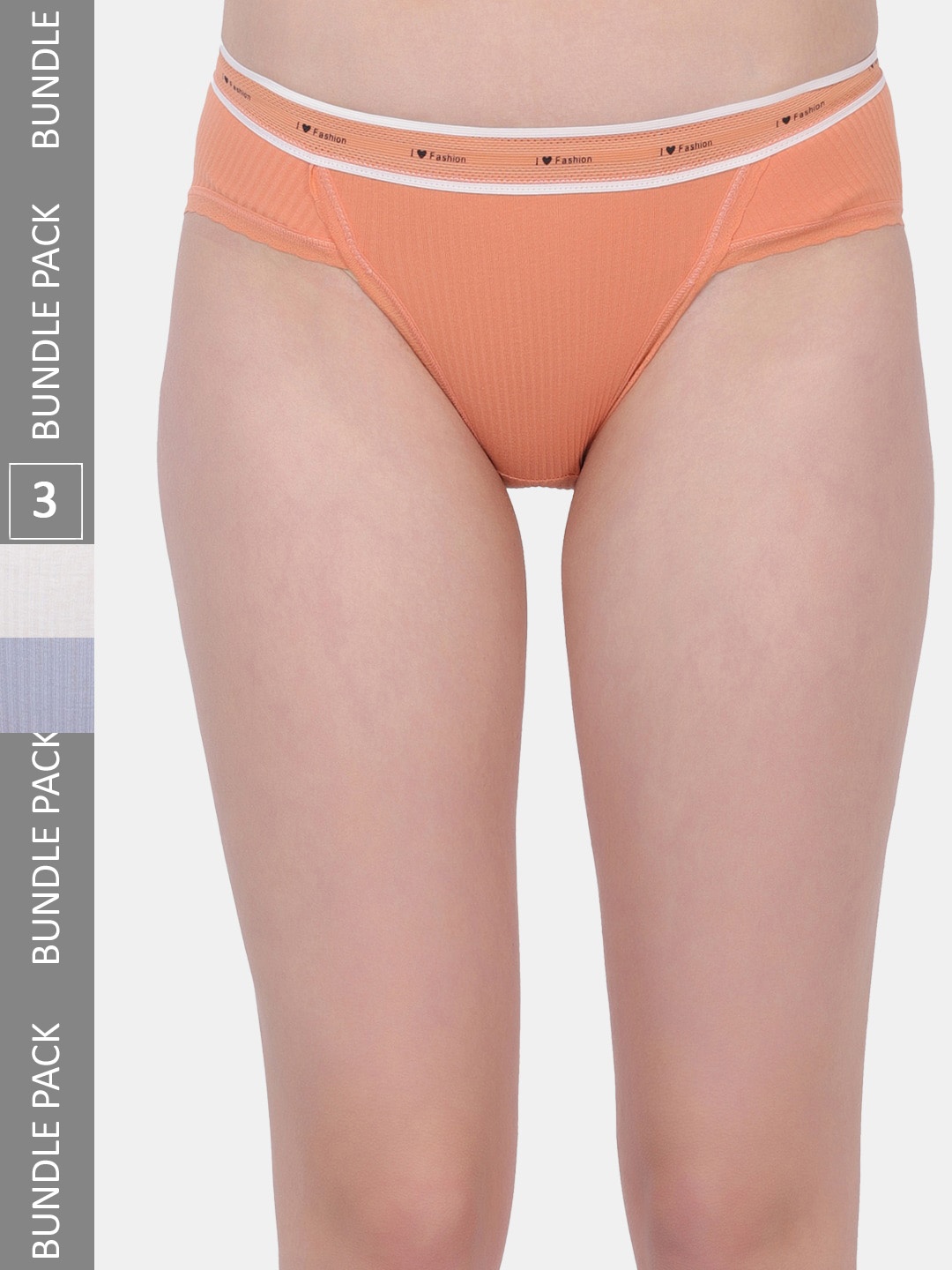 

Amour Secret Pack Of 3 Ribbed Anti-Bacterial Bikini Brief, White