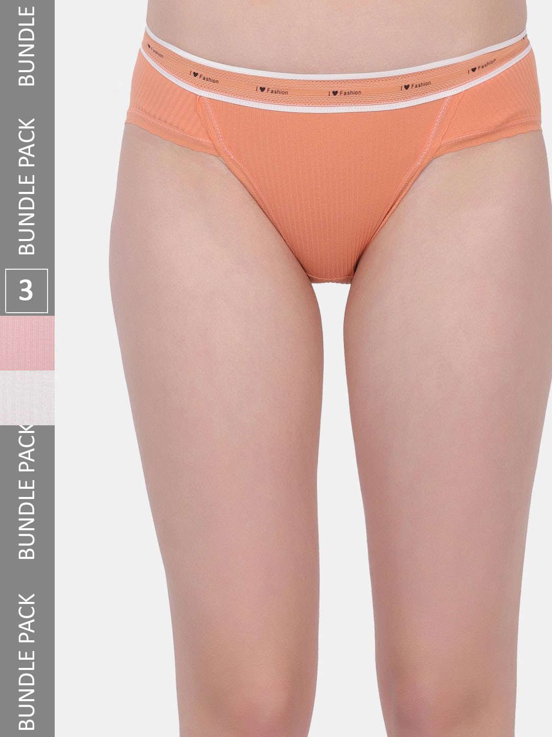 

Amour Secret Women Pack Of 3 Anti-Bacterial Bikini Brief, Orange