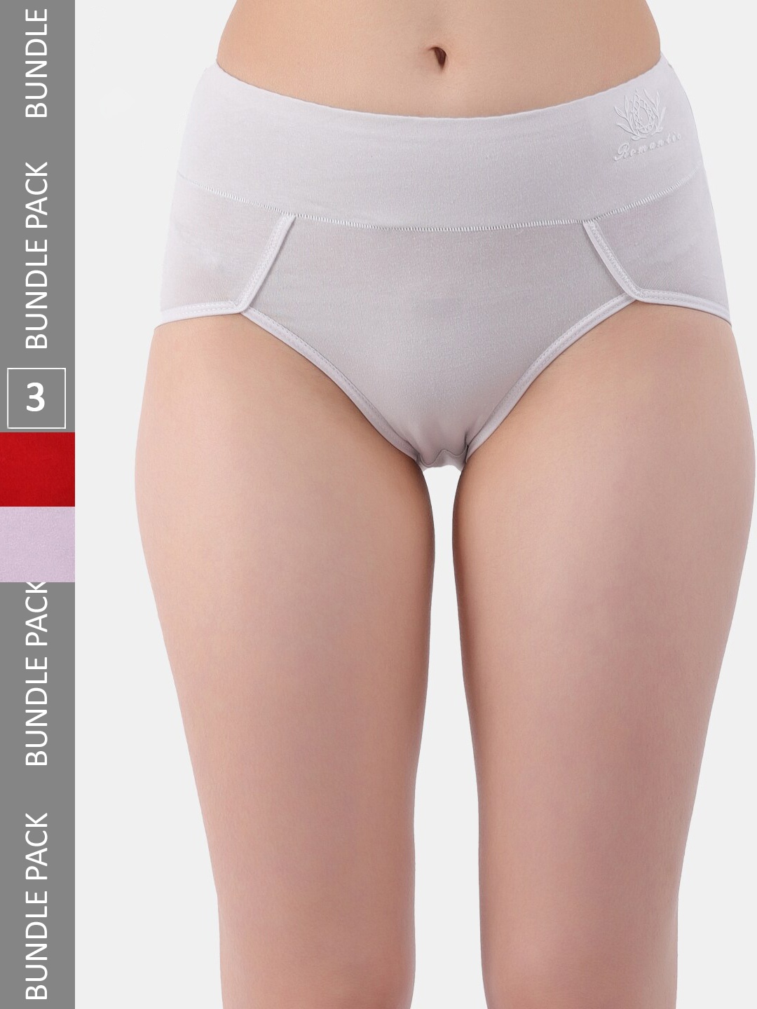 

Amour Secret Women Pack of 3 Mid Rise Anti-Bacterial Hipster Briefs, Red