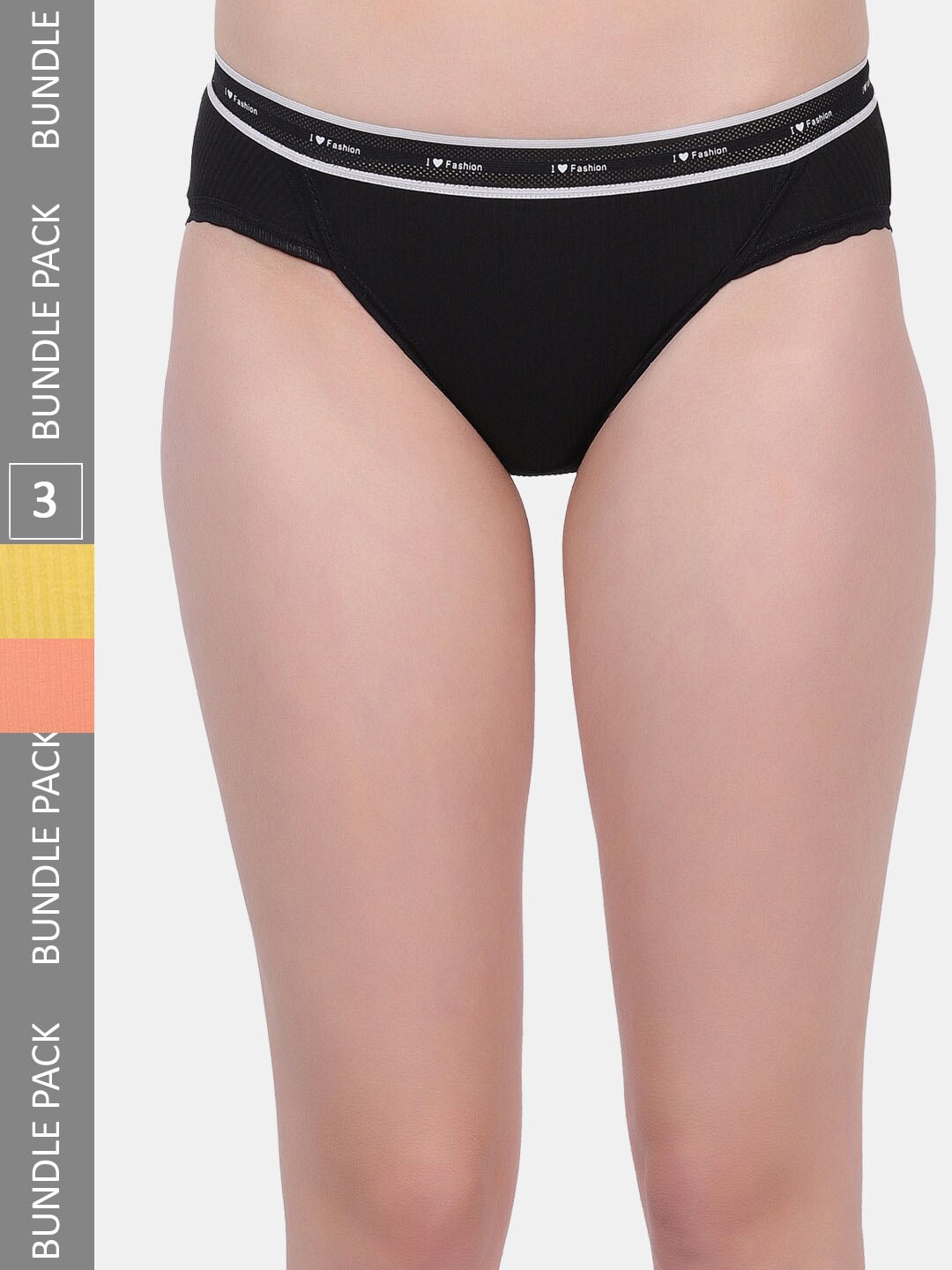 

Amour Secret Pack Of 3 Anti-Bacterial Bikini Briefs, Black