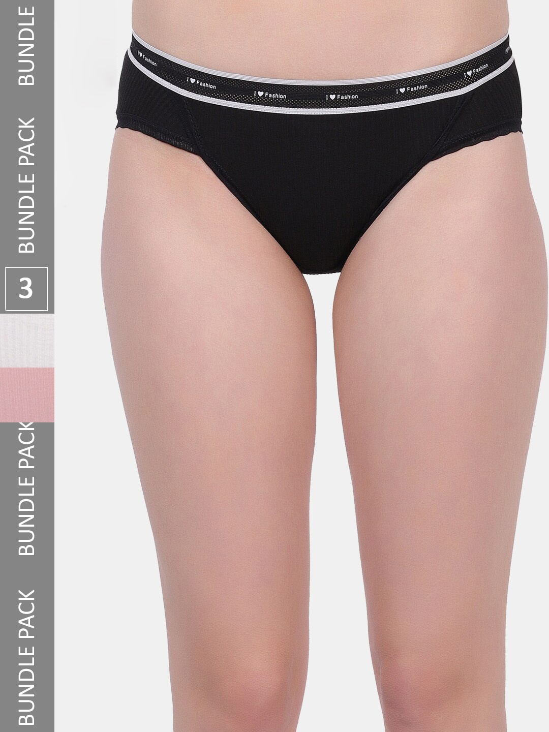 

Amour Secret Pack Of 3 Anti-Bacterial Bikini Briefs, Black