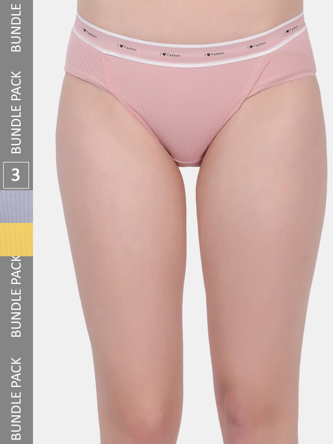 

Amour Secret Pack Of 3 Anti-Bacterial Bikini Briefs, Pink