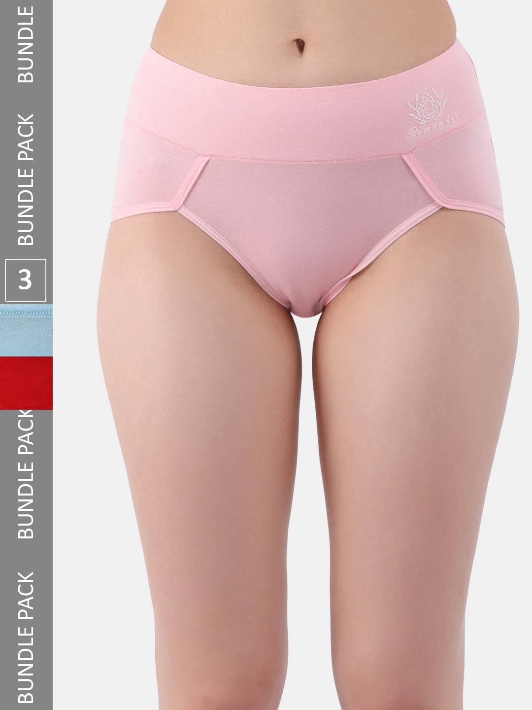 

Amour Secret Women Pack of 3 Anti-Bacterial Hipsters Briefs, Red