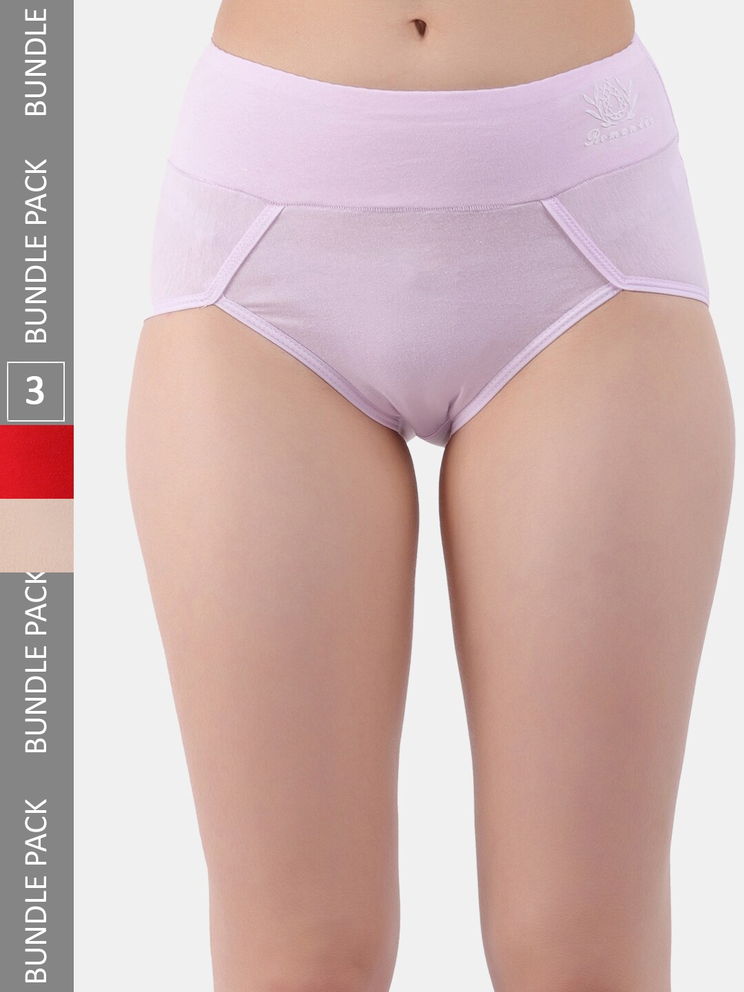 

Amour Secret Pack Of 3 Anti-Bacterial Hipster Briefs, Purple
