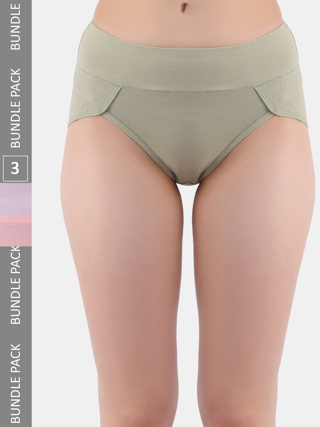 

Amour Secret Pack Of 3 Anti-Bacterial Hipster Briefs, Pink
