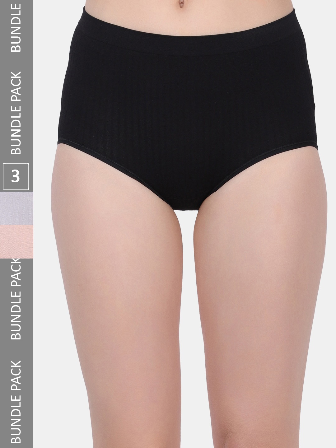 

Amour Secret Women Pack Of 3 Anti-Bacterial Hipster Briefs, Black