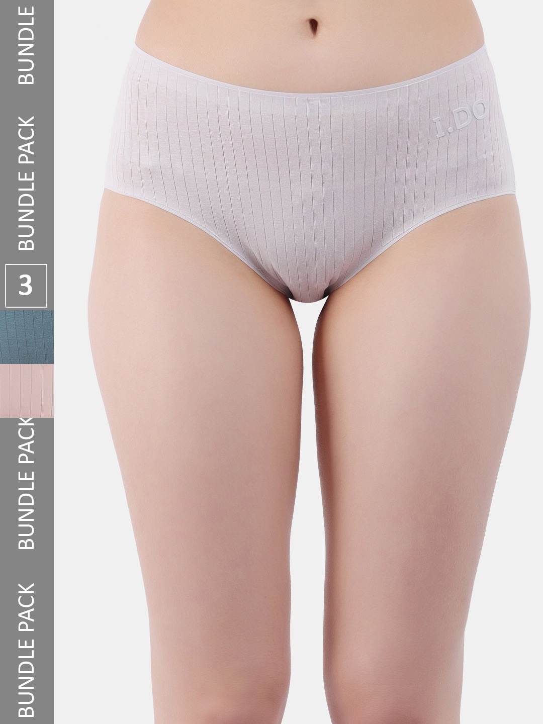 

Amour Secret Women Pack Of 3 Anti-Bacterial Hipster Briefs, Grey