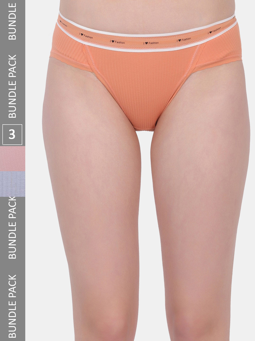 

Amour Secret Women Pack Of 3 Anti-Bacterial Hipster Briefs, Orange