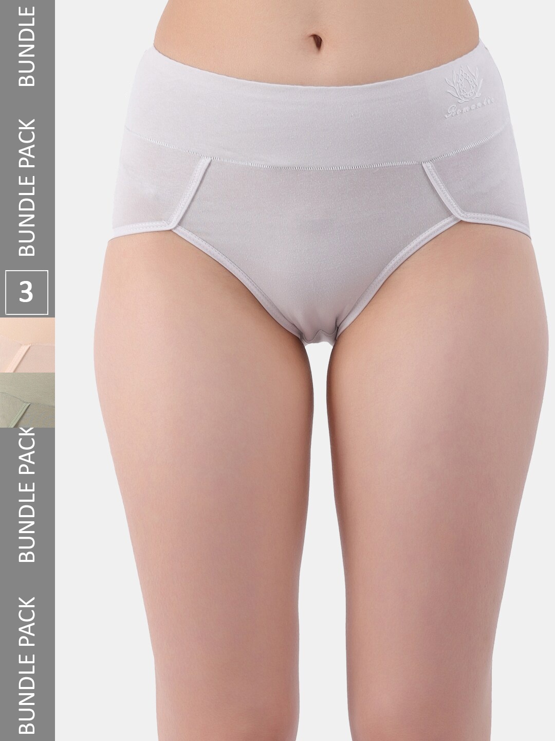 

Amour Secret Women Pack Of 3 Anti-Bacterial Hipster Briefs, Grey