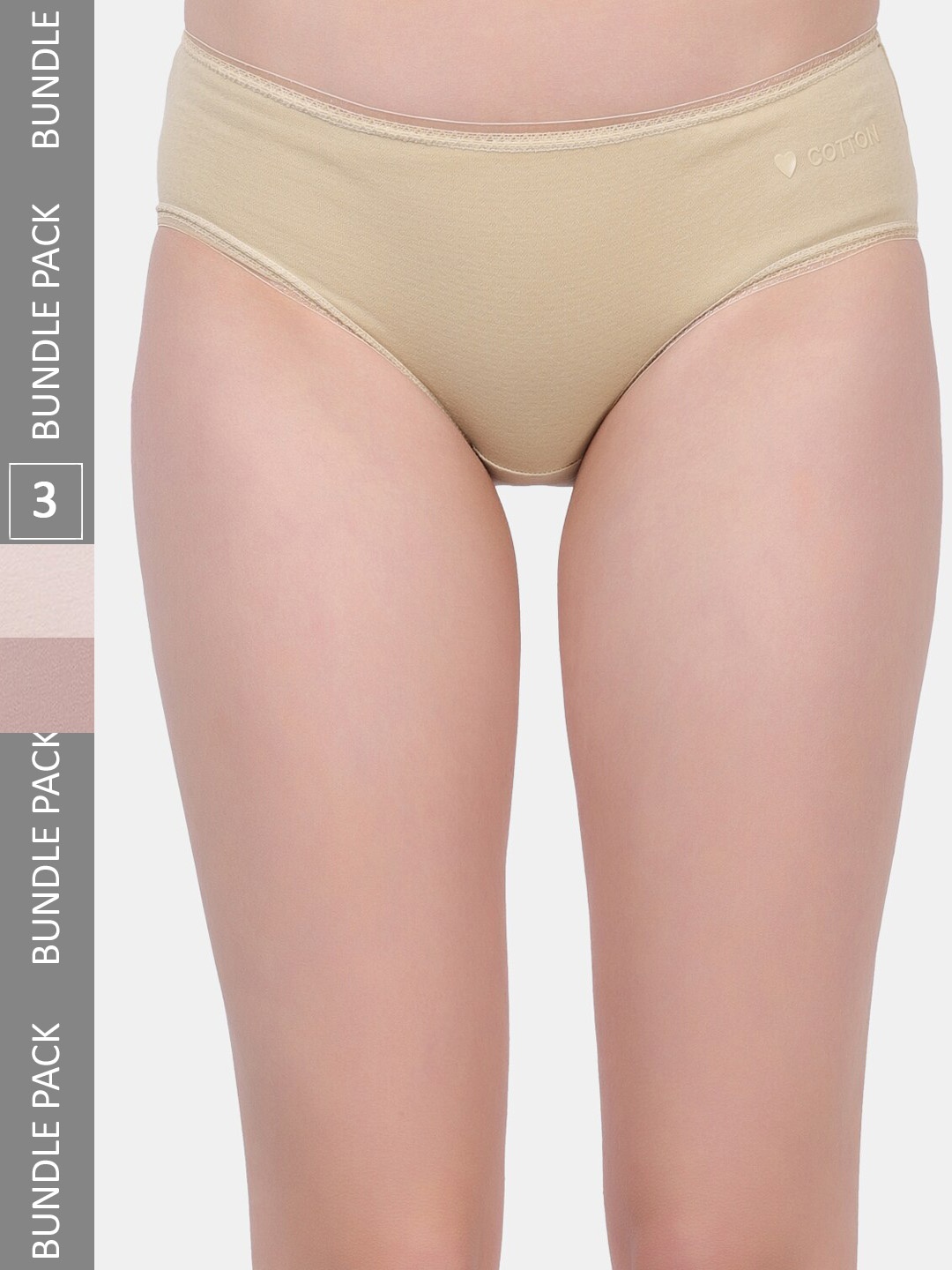

Amour Secret Women Pack Of 3 Anti-Bacterial Hipster Briefs, Cream
