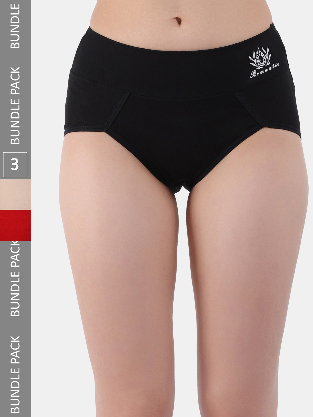 

Amour Secret Women Pack of 3 Anti-Bacterial Hipster Briefs, Red