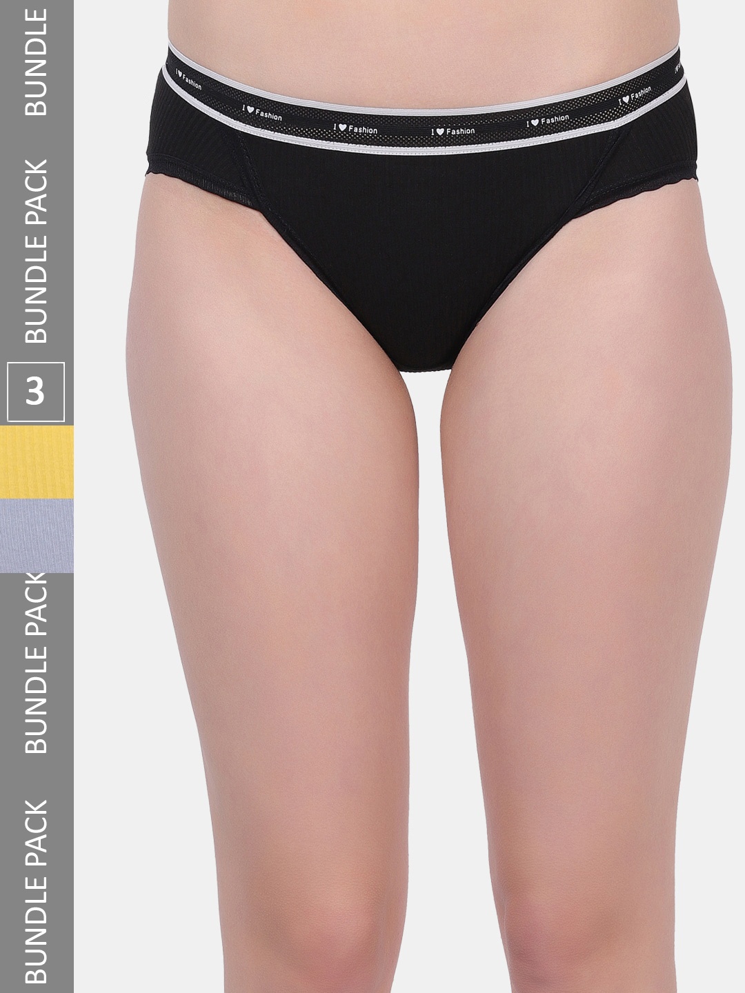 

Amour Secret Women Pack Of 3 Anti-Bacterial Bikini Briefs, Black