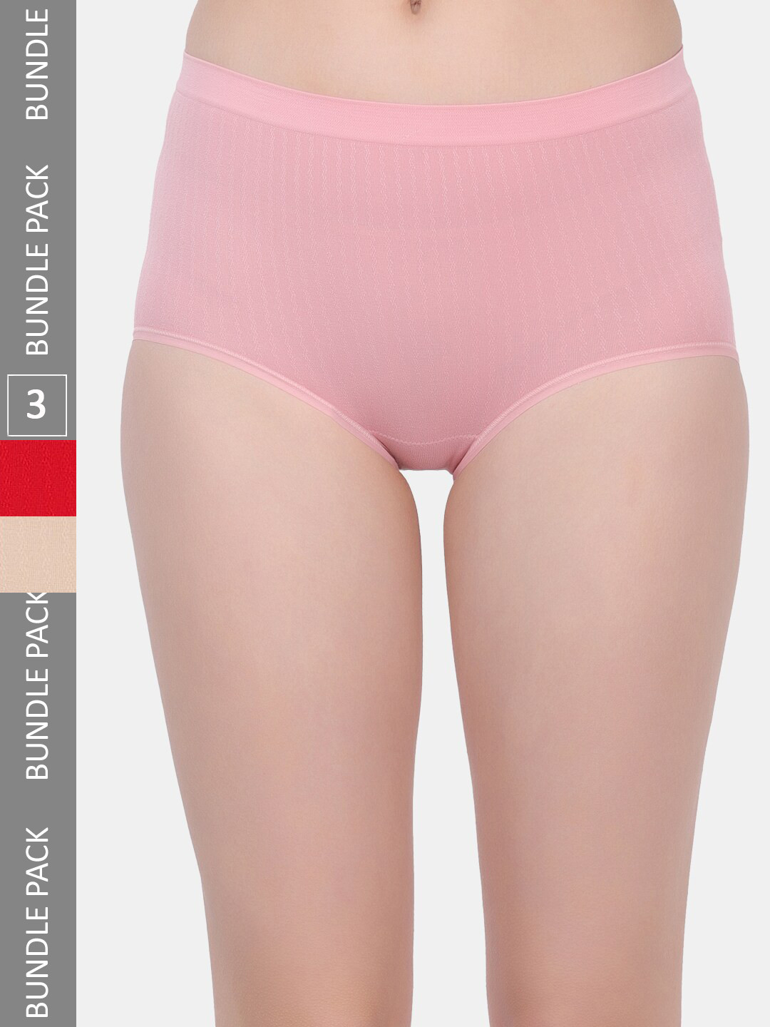 

Amour Secret Pack Of 3 Anti-Bacterial Hipster Briefs, Pink