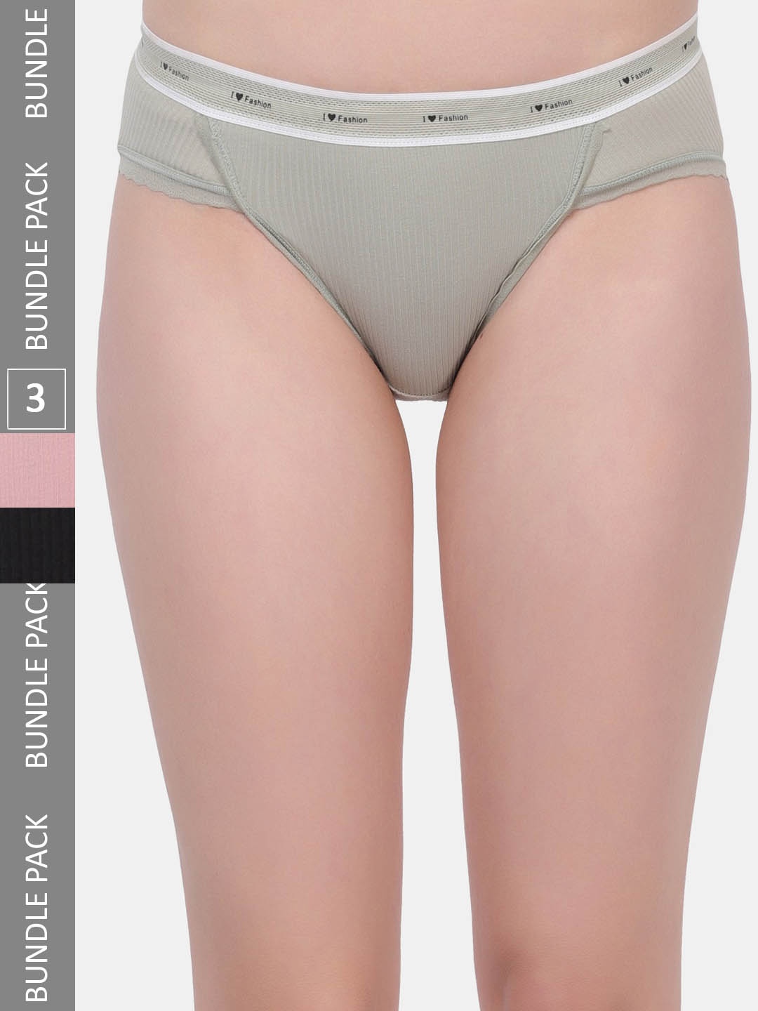 

Amour Secret Pack Of 3 Anti-Bacterial Bikini Briefs, Black