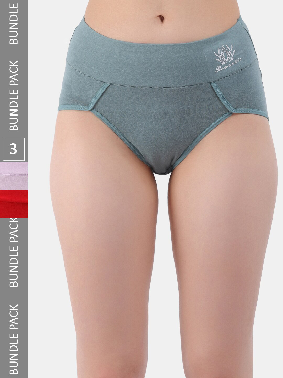 

Amour Secret Pack Of 3 Anti-Bacterial Hipster Briefs, Sea green