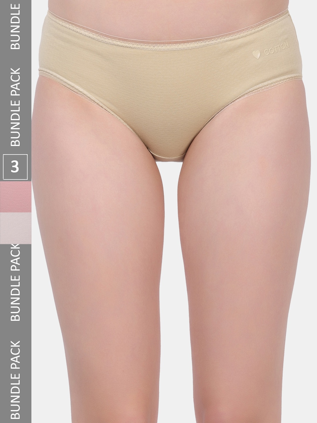 

Amour Secret Women Pack Of 3 Anti-Bacterial Hipster Briefs, Grey
