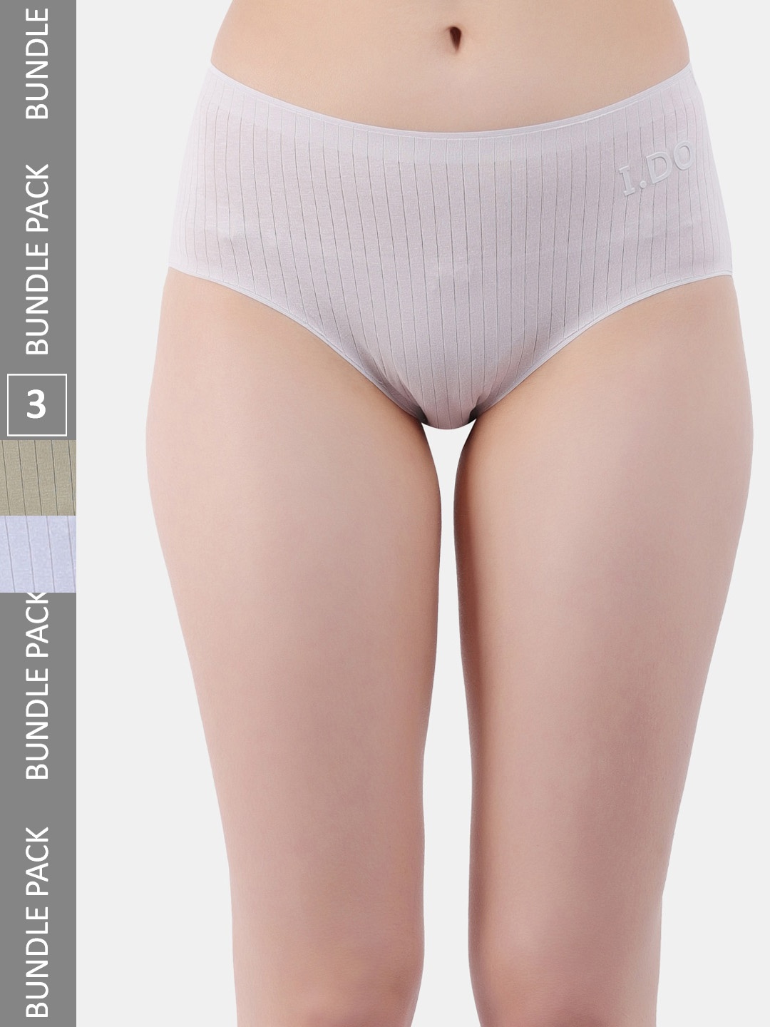 

Amour Secret Women Pack of 3 Anti-Bacterial Hipster Briefs, Grey